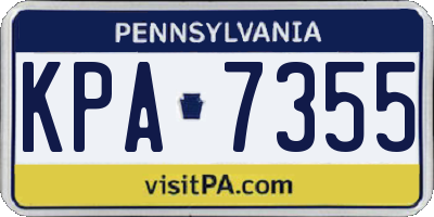 PA license plate KPA7355