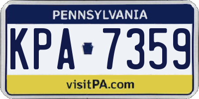 PA license plate KPA7359