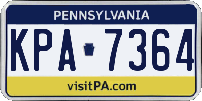 PA license plate KPA7364
