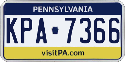 PA license plate KPA7366