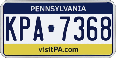 PA license plate KPA7368