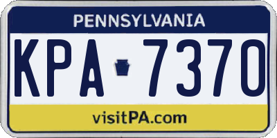PA license plate KPA7370