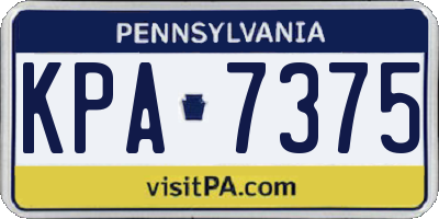 PA license plate KPA7375