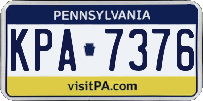 PA license plate KPA7376