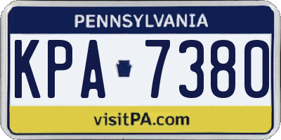 PA license plate KPA7380