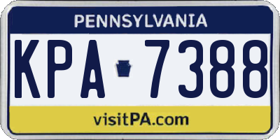 PA license plate KPA7388