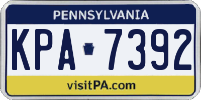 PA license plate KPA7392