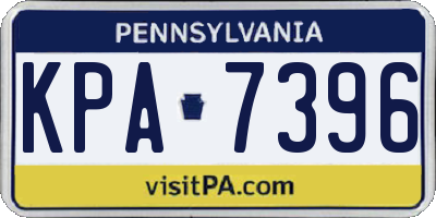 PA license plate KPA7396