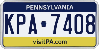 PA license plate KPA7408