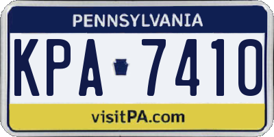 PA license plate KPA7410