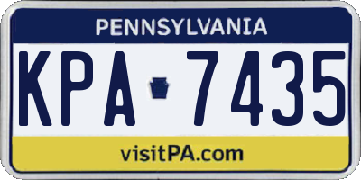 PA license plate KPA7435