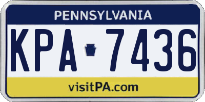 PA license plate KPA7436