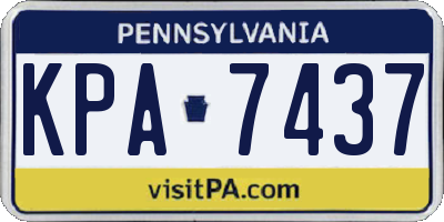 PA license plate KPA7437