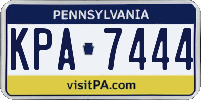 PA license plate KPA7444