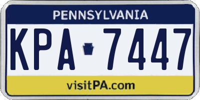 PA license plate KPA7447