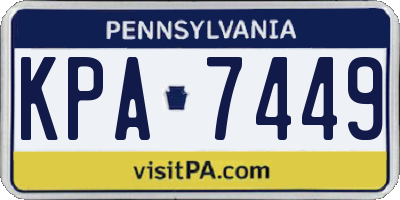 PA license plate KPA7449