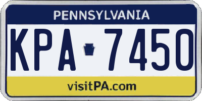 PA license plate KPA7450