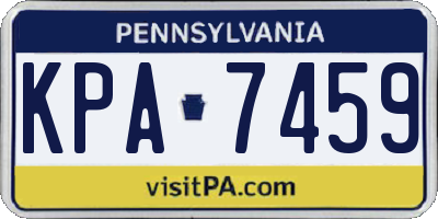 PA license plate KPA7459