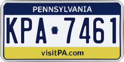 PA license plate KPA7461