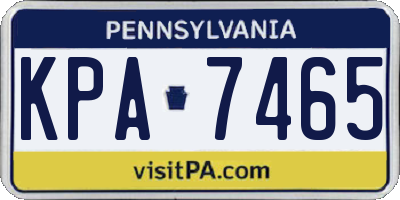 PA license plate KPA7465