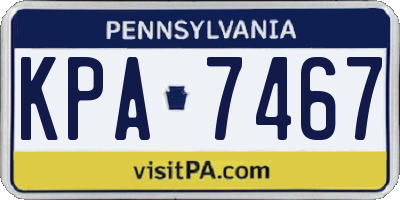 PA license plate KPA7467