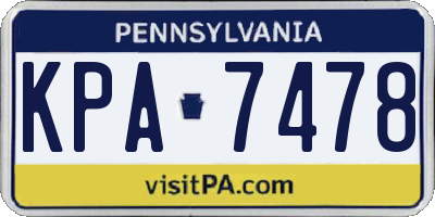 PA license plate KPA7478