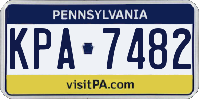 PA license plate KPA7482