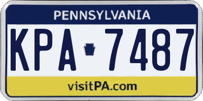 PA license plate KPA7487