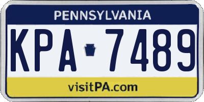 PA license plate KPA7489