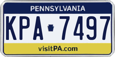 PA license plate KPA7497