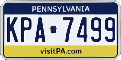 PA license plate KPA7499