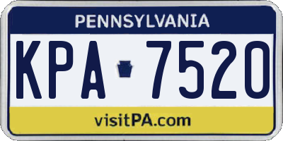 PA license plate KPA7520