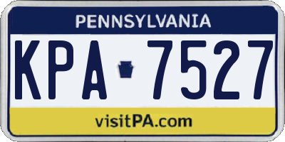 PA license plate KPA7527