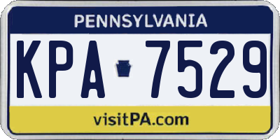 PA license plate KPA7529