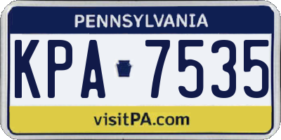 PA license plate KPA7535