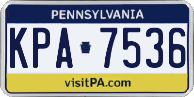 PA license plate KPA7536