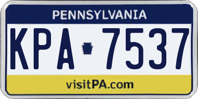 PA license plate KPA7537