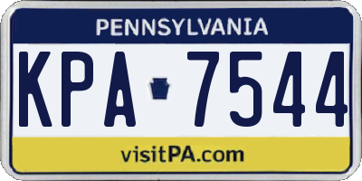 PA license plate KPA7544