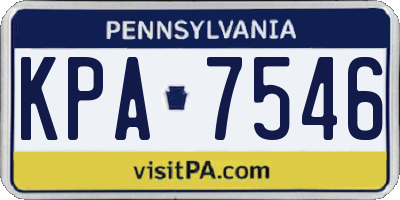 PA license plate KPA7546