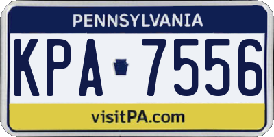 PA license plate KPA7556