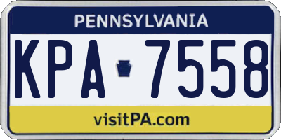 PA license plate KPA7558