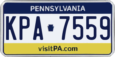 PA license plate KPA7559