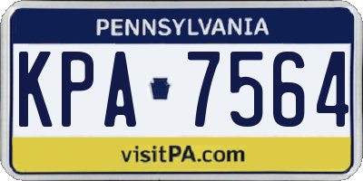 PA license plate KPA7564