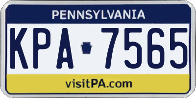 PA license plate KPA7565
