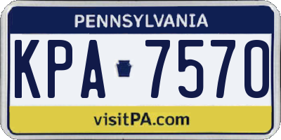PA license plate KPA7570