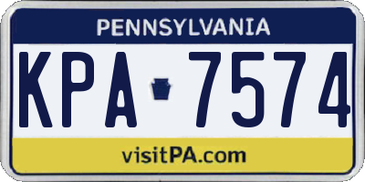 PA license plate KPA7574