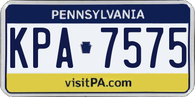 PA license plate KPA7575
