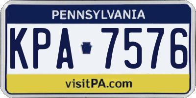 PA license plate KPA7576