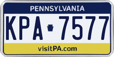 PA license plate KPA7577