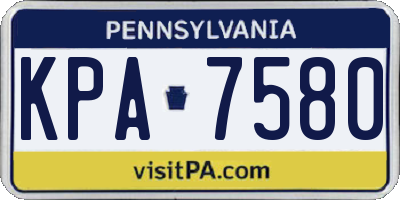 PA license plate KPA7580